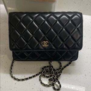 CHANEL Black Quilted Crossbody Bag